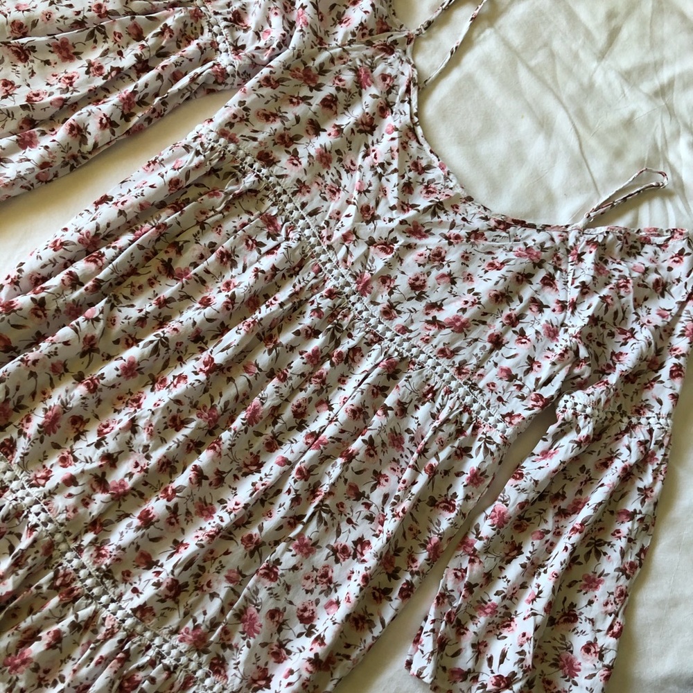 Floral Dress with Bell Bottom Sleeves